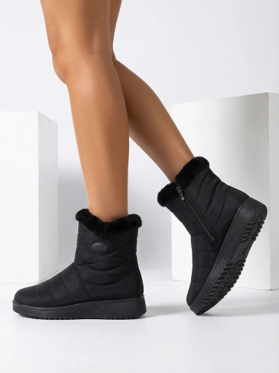 Bottines Femme Diana Noires Textiles Confortables pour l'Hiver