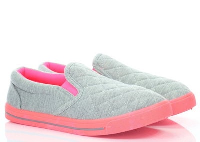 Baskets Slip On Asqus Femme Gris-Rose - Chaussures