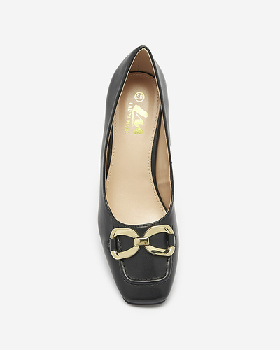 Escarpins noirs de style mocassin pour femmes Cancoro- Footwear