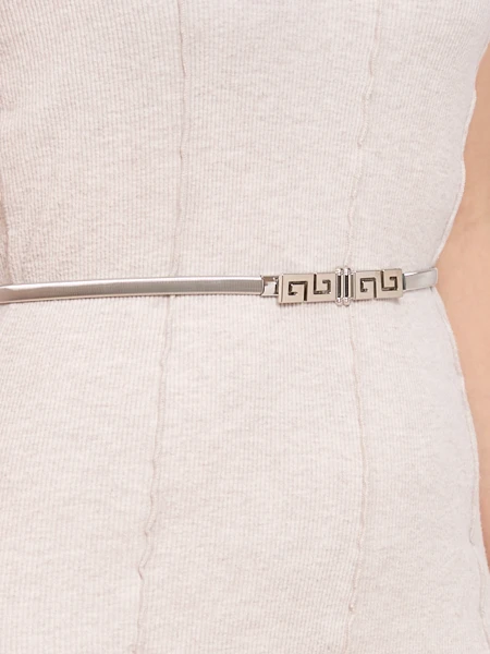 Ceinture métallique argentée pour femmes Herakles Greca glamour élégante 64-100 cm