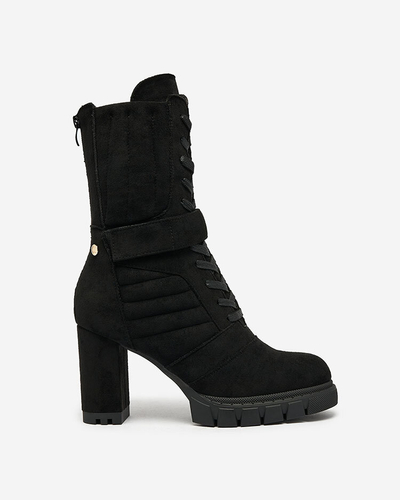 Royalfashion Bottes à talon aiguille Sehhra isolées pour femme, noires
