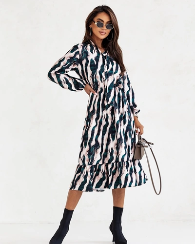 Royalfashion Robe midi femme avec imprimé