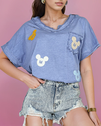 Royalfashion T-shirt femme avec patchs