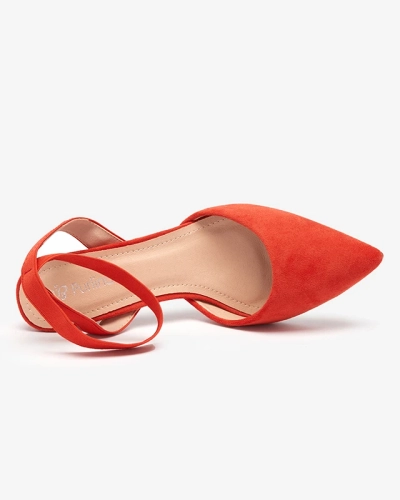 Sandales oranges sur le poteau Brossi - Chaussures