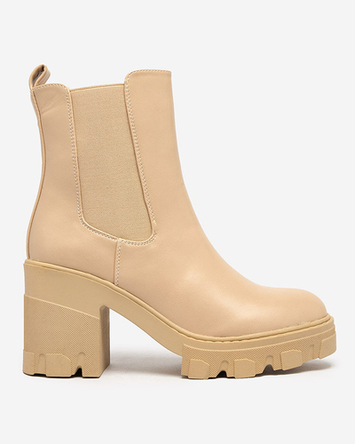 Royalfashion Bottes à talon aiguille Atherta marron clair pour femme