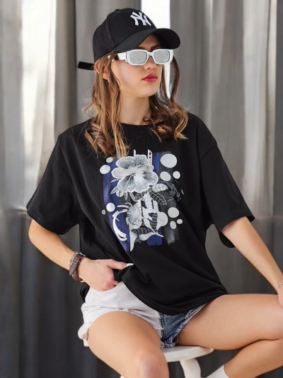 T-shirt en coton pour femmes Royalfashion avec impression