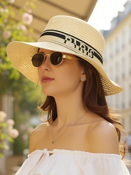 Chapeau de paille femme Royalfashion Élégance Ruban