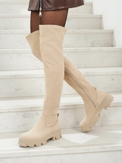 Bottes pour femmes au-dessus du genou en éco-daim Maelin