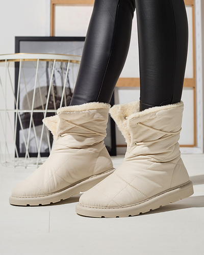 Beige chaussures pour femmes a'la bottes de neige Amirfu- Footwear