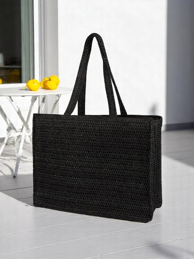 Royalfashion Grand Sac en Paille pour Femme Paris Milano Grand