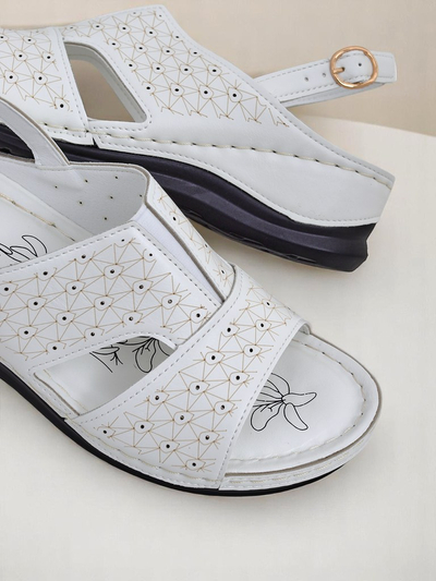 Royalfashion Sandales pour femmes à petit talon compensé Chic et Confort