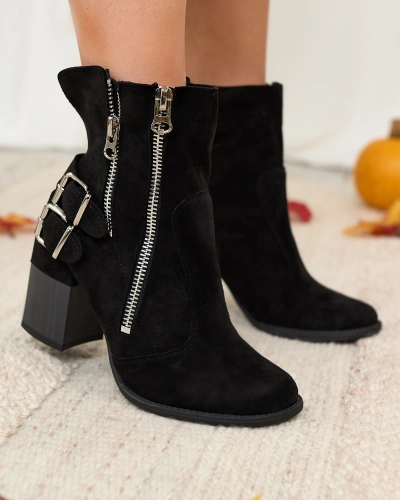 Royalfashion Bottes noires pour femme avec embellissement Feirrgo