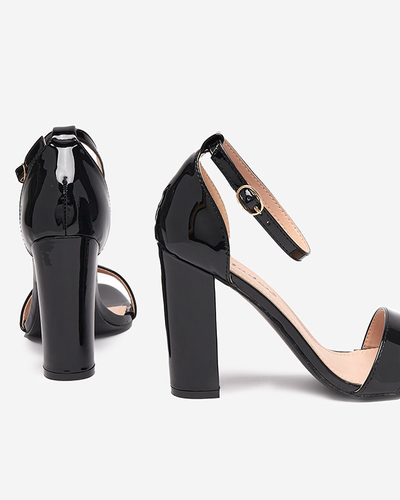Sandales noires pour femme sur tige haute Rosdoo- Footwear