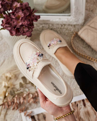 Royalfashion Mocassins femme avec perles colorées Karonia