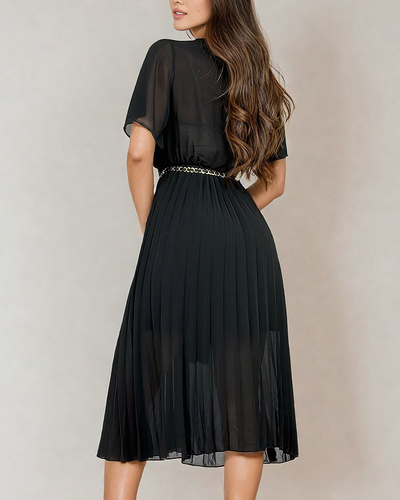 Royalfashion Robe midi plissée pour femme