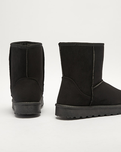 Bottes de neige isolées en daim écologique pour femmes en noir Xetik - Footwear