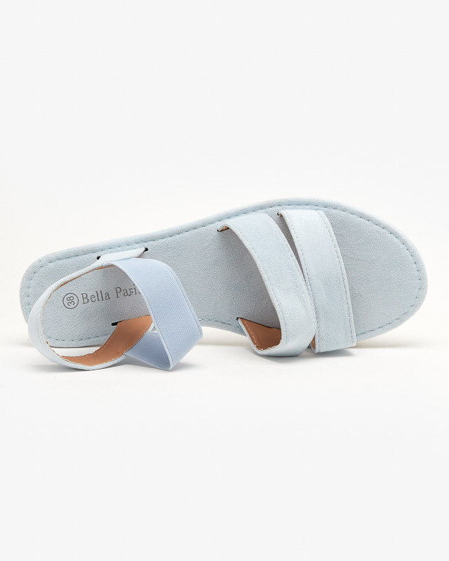 OUTLET Sandales plates pour femme en éco-daim bleu Nerina - Chaussures