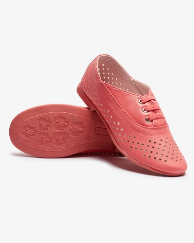 Mocassins ajourés roses pour enfants Janno- Footwear