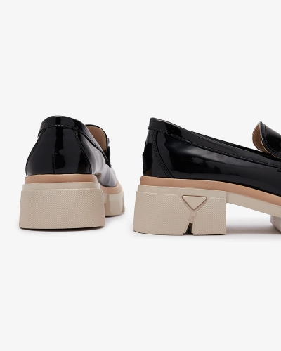 Mocassins noirs laqués avec pierres colorées Sarix - Footwear