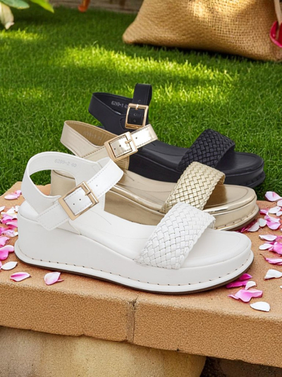 Sandales compensées Royalfashion pour femmes avec bride tressée Fiolle