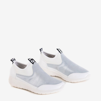 Chaussures de sport femme Jadena blanches et argentées - Footwear