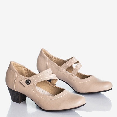 Escarpins beiges pour dames sur poteau bas Romsska - Footwear