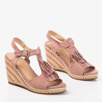 Sandales roses pour femmes avec franges Odina - Chaussures 1