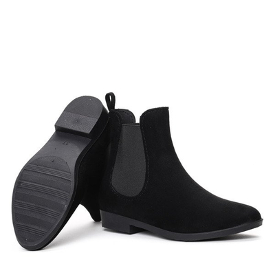 Czarne sztyblety z eko-zamszu- Obuwie