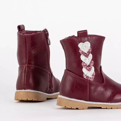 Boots fille bordeaux avec tige décorative Nokimi-Shoes