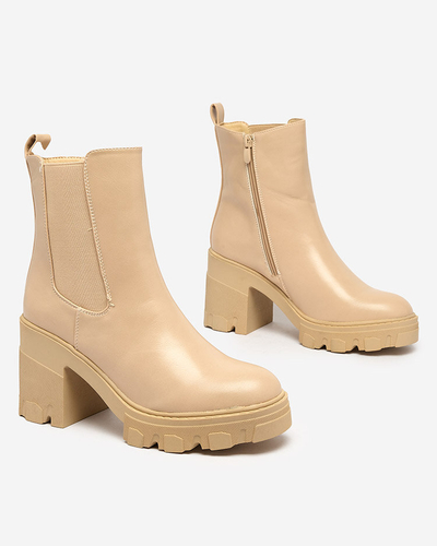 Royalfashion Bottes à talon aiguille Atherta marron clair pour femme
