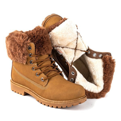 Bottes Tim marron avec garniture en fourrure - Chaussures