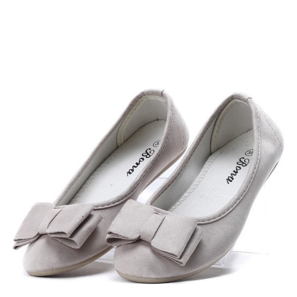 Beżowe baleriny z kokardą Wake Me Up- Obuwie