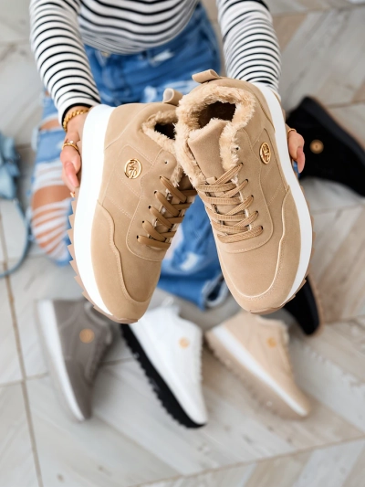 Royalfashion Chaussures de sport isolées pour femme marron clair Lahho