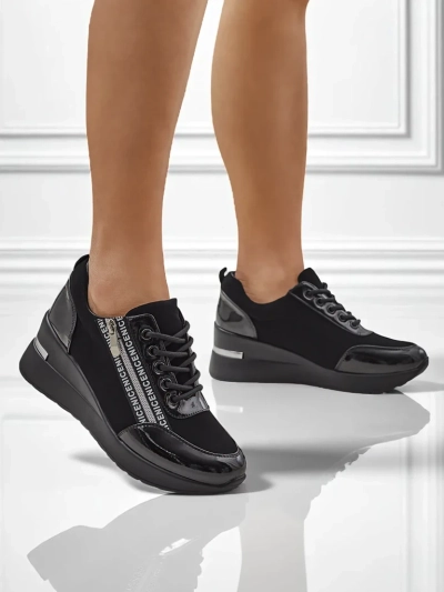 Sneakers compensées noires pour femmes Calista Nero - élégance et confort au quotidien