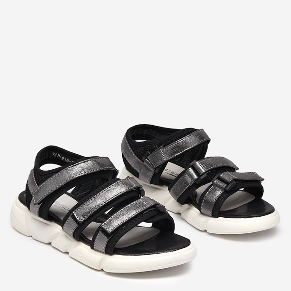 Sandales pour filles fermées par velcro en graphite Mumin - Footwear