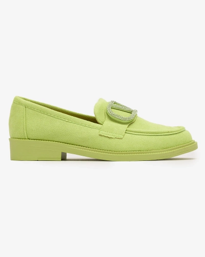 Royalfashion Mocassins pour femmes vert citron avec ornement Fogras