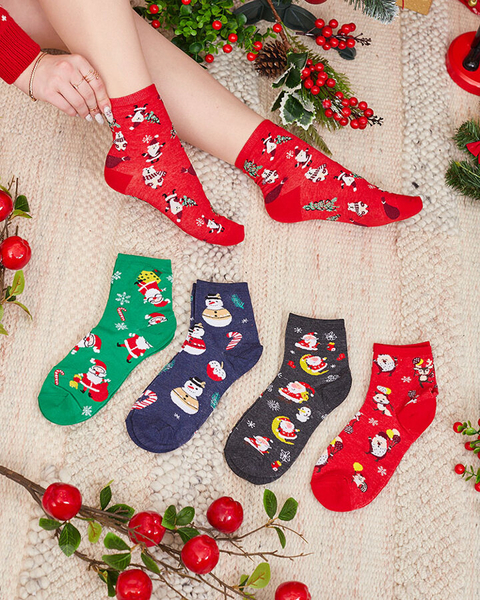 Royalfashion Chaussettes longues de Noël pour femmes 5/pack