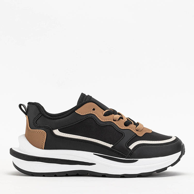 Baskets sport femme noires avec empiècements Kilila marron - Footwear