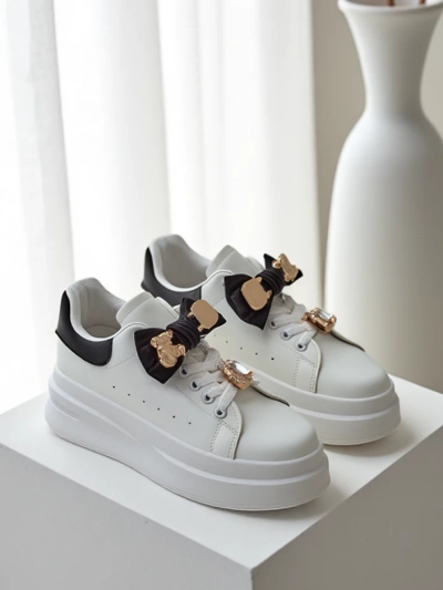 Royalfashion Baskets plateforme pour femmes avec un nœud Genimma