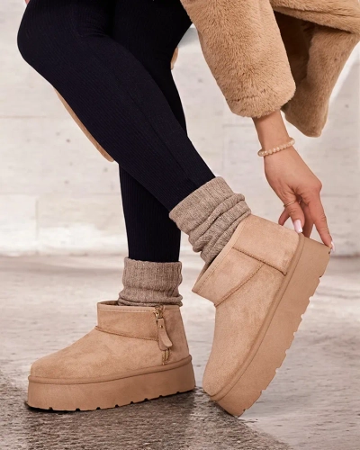 Royalfashion Bottes de neige à plateforme pour femmes a'la Delgadi