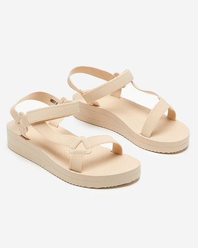 OUTLET Sandales plates femme beige Ostoy-Shoes