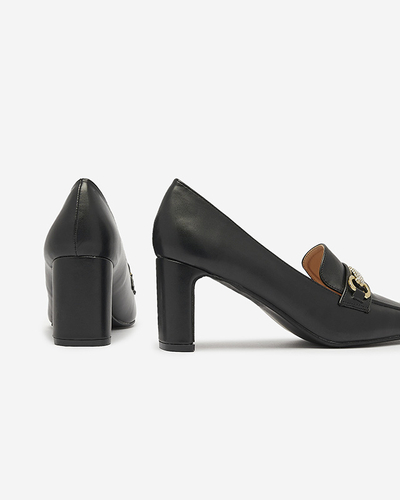 Escarpins laqués de style mocassin pour femmes en noir Koccol- Footwear