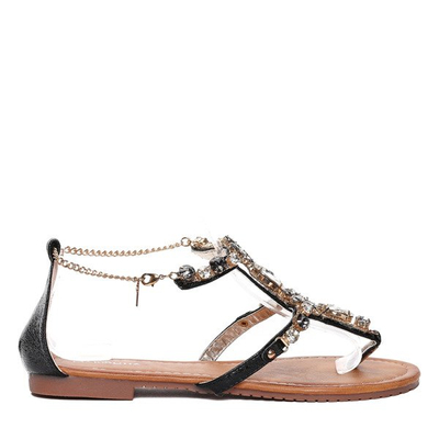 Sandales noires avec pierres décoratives Jazlyn - Footwear