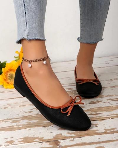 Royalfashion Ballerines pour femmes avec paillettes et un nœud Aramie