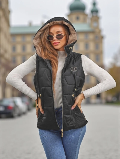 Gilet matelassé à capuche pour femmes Ash Crown