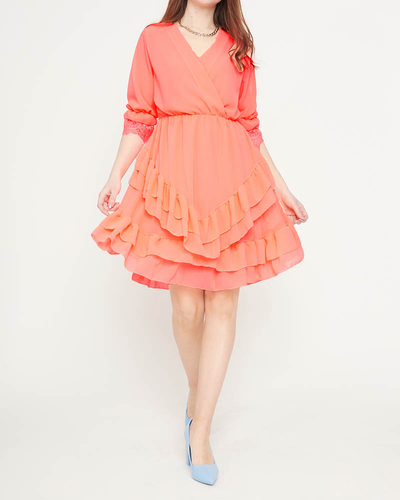 Mini robe corail pour femme - Vêtements