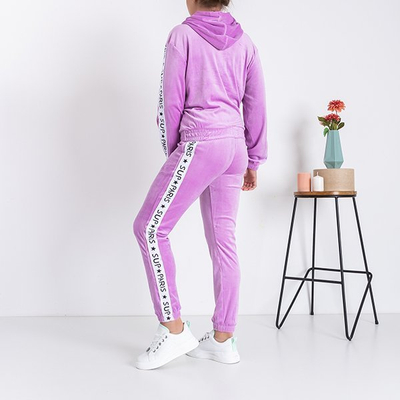 Sweat-shirt violet pour femme à rayures - Vêtements