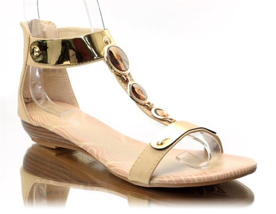 Sandales femme beiges avec fermeture éclair Engivs - Footwear