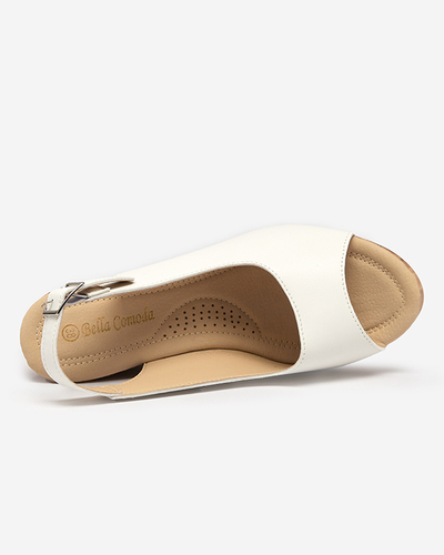 Sandales blanches pour femmes à talon compensé Erona- Footwear