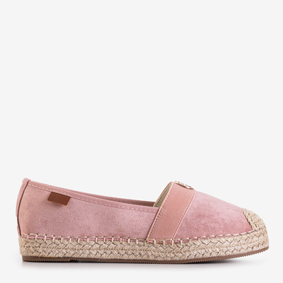 Espadrilles roses pour femmes à talons plats Anatola - Chaussures